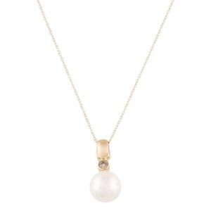 14k Pearl & Diamond Necklace